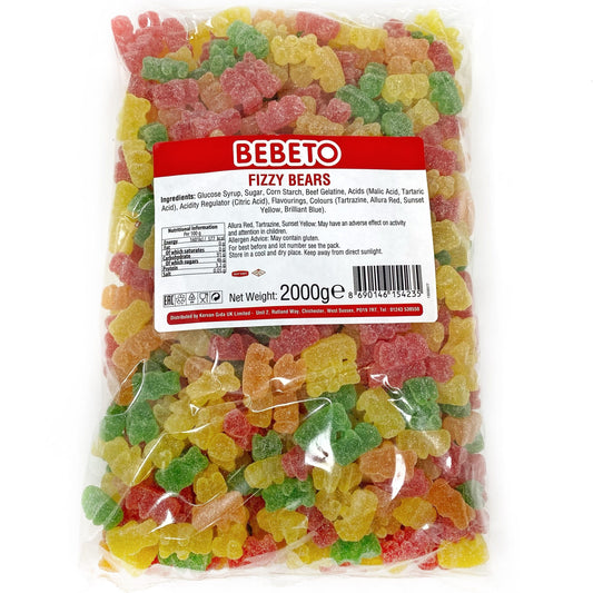 Bebeto Fizzy Sour Bears Bag 2kg