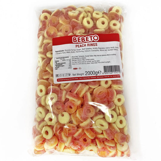 Bebeto Fizzy Peach Rings Bag 2kg