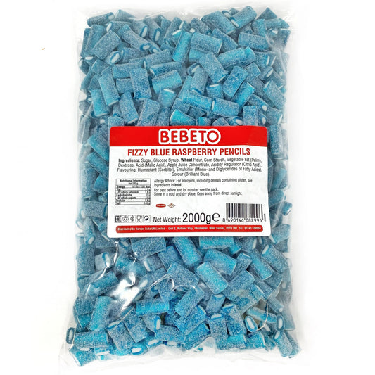 Bebeto Fizzy Blue Raspberry Pencils Bag 2kg
