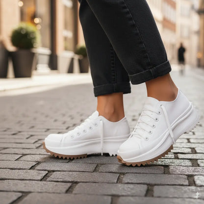 Avarati Karena Women’s Platform Sneakers – Canvas Chunky Sole Casual Shoes - AVARATI