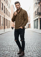 Avarati Men’s Cable Knit Sweater – Classic Knit Pullover with Elbow Patches - AVARATI