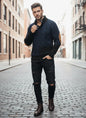 Avarati Men’s Cable Knit Sweater – Classic Knit Pullover with Elbow Patches - AVARATI