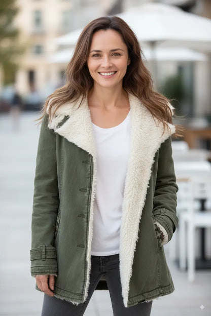 Avarati Everleigh Sherpa-Lined Fleece Jacket for Women — Open-Front, Warm - AVARATI