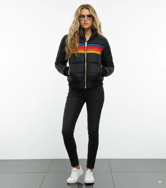 Avarati Retroblock Puffer Jacket – Retro Colour-Block Unisex Winter Coat - AVARATI