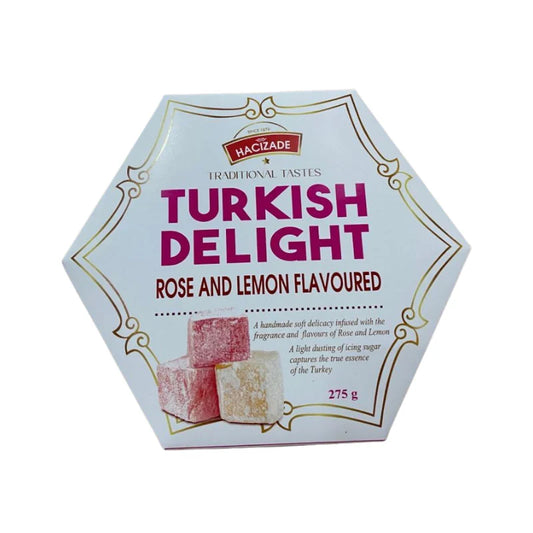 Hacizade Rose & Lemon Turkish Delight 275g (Case of 12)