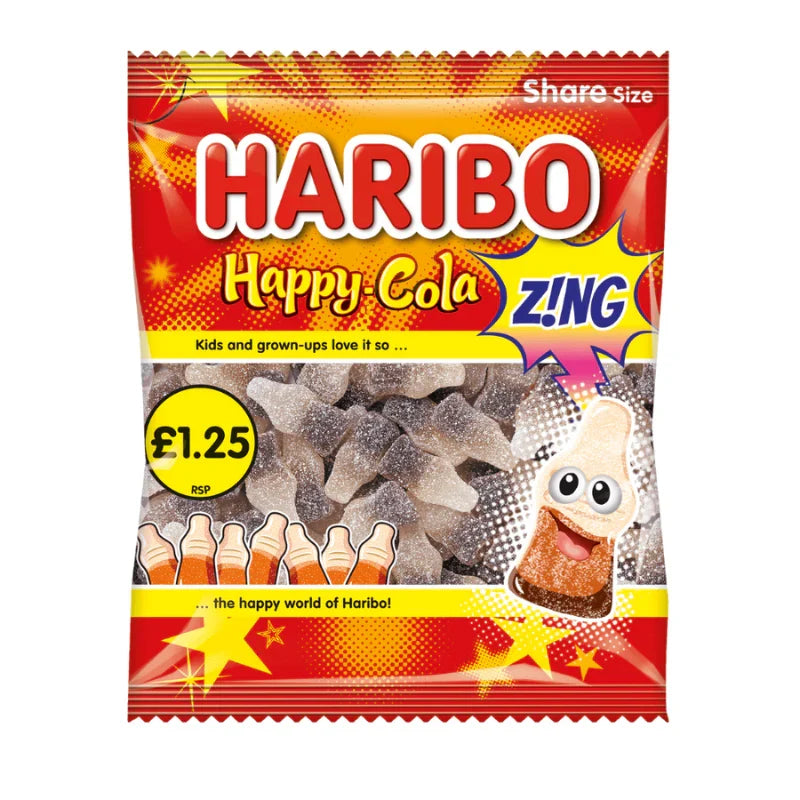 Haribo Cola Zing Bag 140g PMP £1.25 (Case of 12)