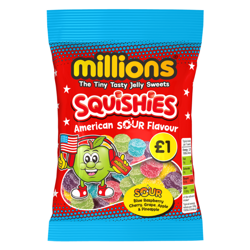 Millions Squishies American Sour (100g) PMP £1 (Case of 12)