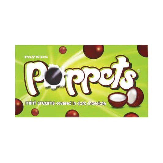 Poppets Minty Dark Chocolate Coated Mint Creams Box 40g (Case of 36)
