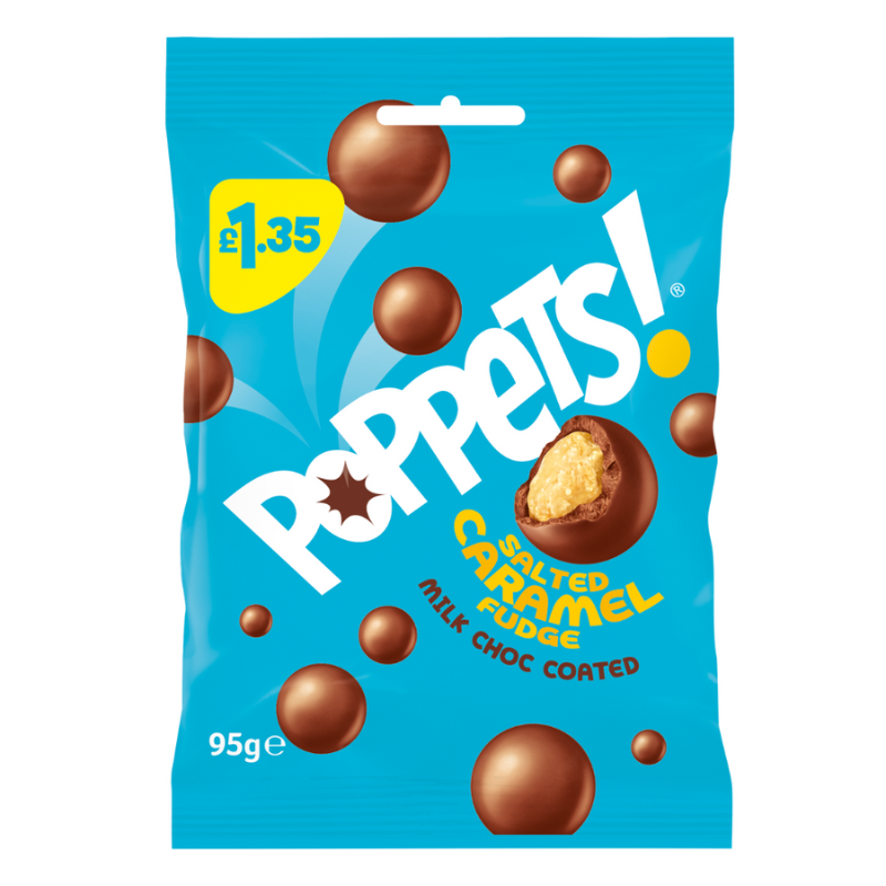 Poppets Salted Caramel Bag 95g PMP £1.35 (Case of 10)