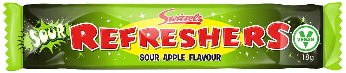 Swizzels Refreshers Sour Apple Chew Bar 18g PMP 20p (Case of 60)