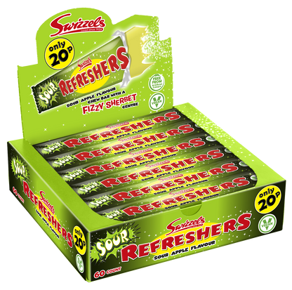 Swizzels Refreshers Sour Apple Chew Bar 18g PMP 20p (Case of 60)