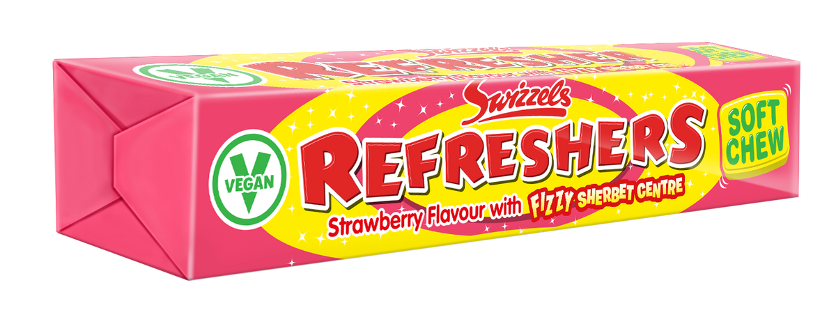 Swizzels Refresher Strawberry Stick Pack 43g (Case of 36)