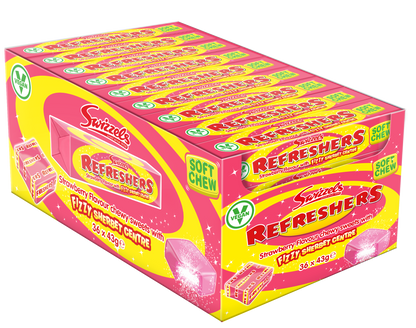 Swizzels Refresher Strawberry Stick Pack 43g (Case of 36)