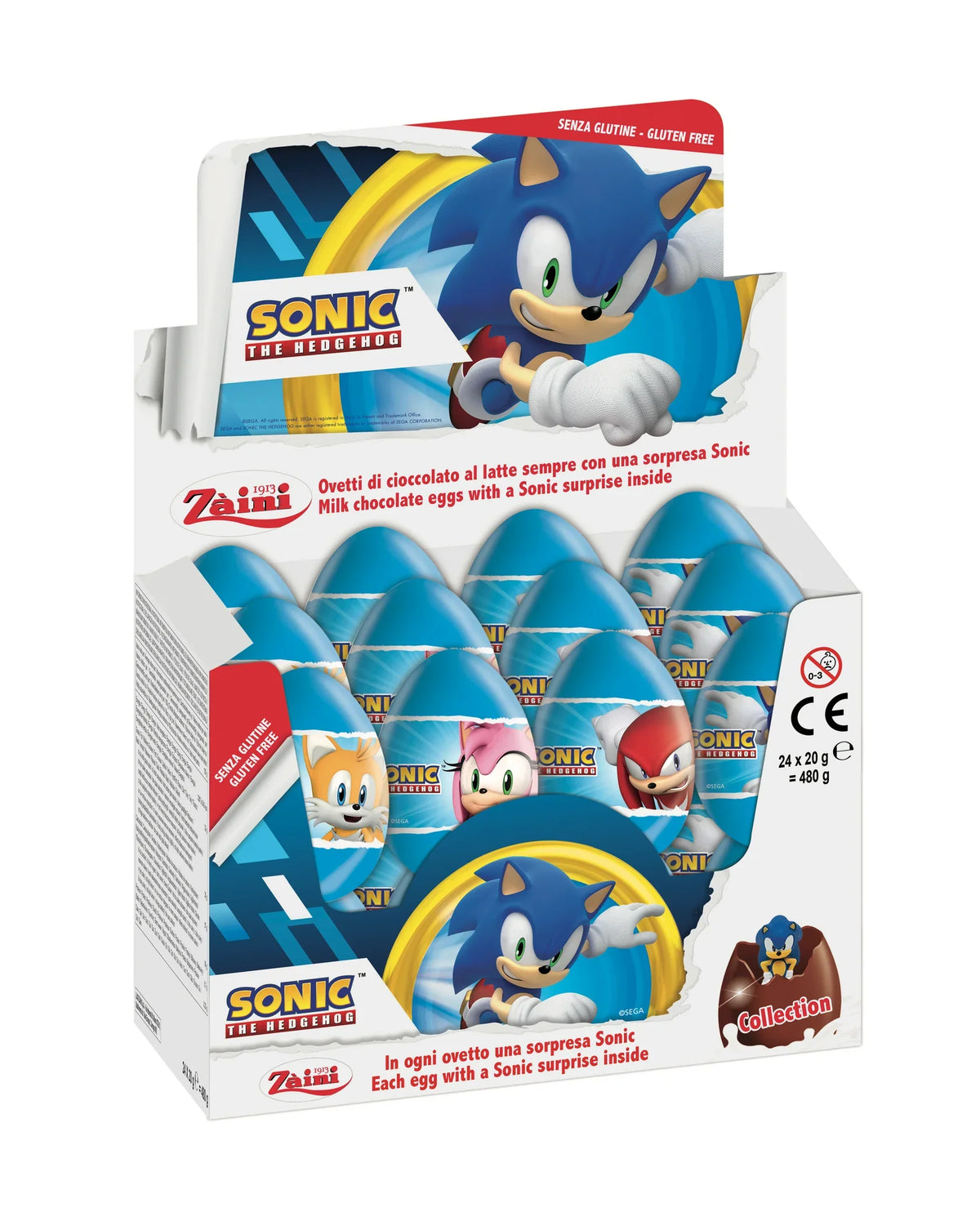 Zaini Sonic Surprise Eggs Milk Chocolate 20g (Case of 24)
