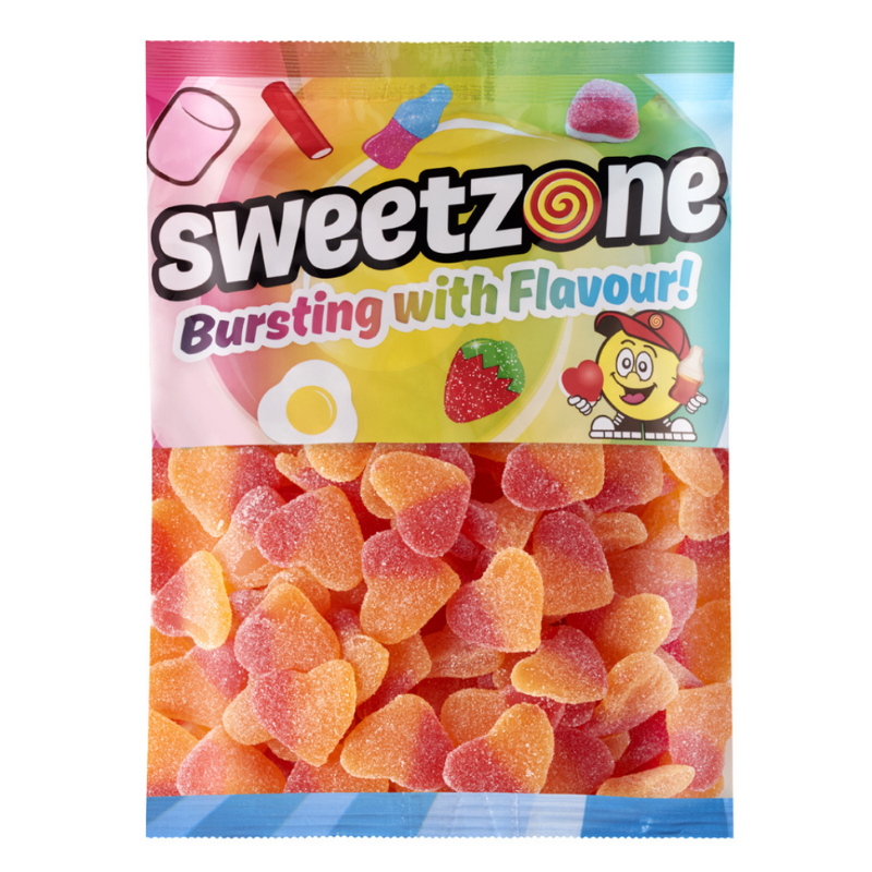 Sweetzone Fizzy Peach Hearts Bag 1kg