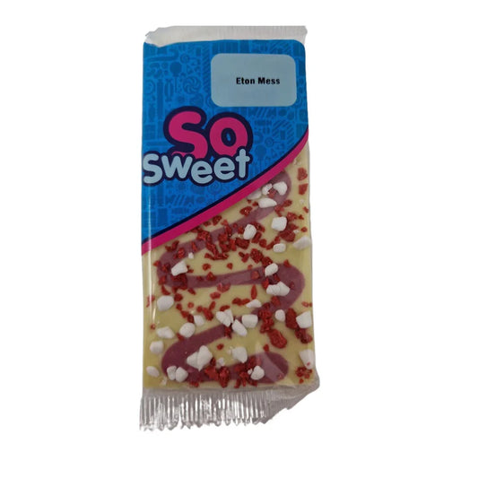 SoSweet Eton Mess White Chocolate Bar 80g (Case of 12)