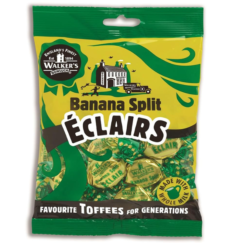 Walkers NonSuch Banana Split Eclairs Bag 150g (Case of 12)