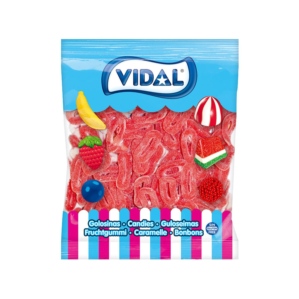 Vidal Strawberry Cream Rings Bag 1.5kg