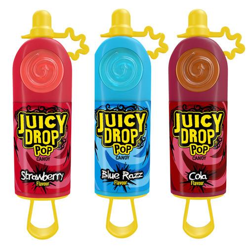 Bazooka Juicy Drop Pops with Sour Gel 26g (Case of 12)