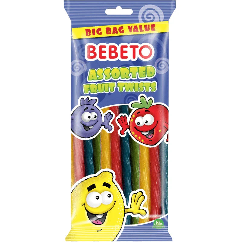 Bebeto Twisted Fruity Pencils Bag 160g £1 PMP (Case of 12)