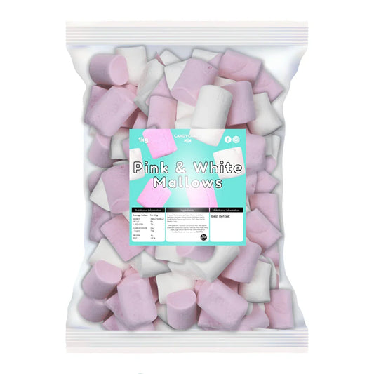 CandyCrave Mallows Large Pink & White Bag 1kg