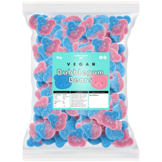 CandyCrave Vegan Fizzy Bubblegum Bears Bag 2kg