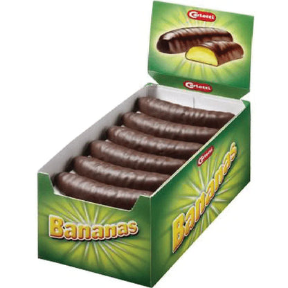Carletti Chocolate Foam Bananas Box 25g (Case of 30)