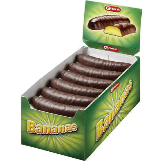 Carletti Chocolate Foam Bananas Box 25g (Case of 30)