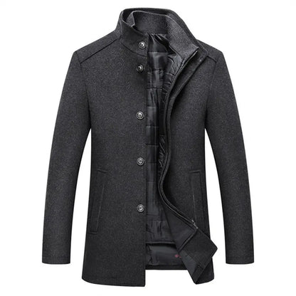Avarati Men’s Long Sleeve Overcoat – Tailored Winter Dress Coat for Men - AVARATI