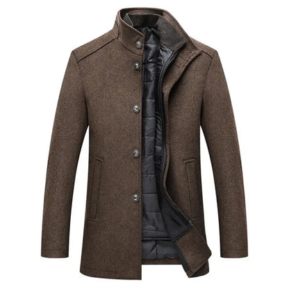 Avarati Men’s Long Sleeve Overcoat – Tailored Winter Dress Coat for Men - AVARATI