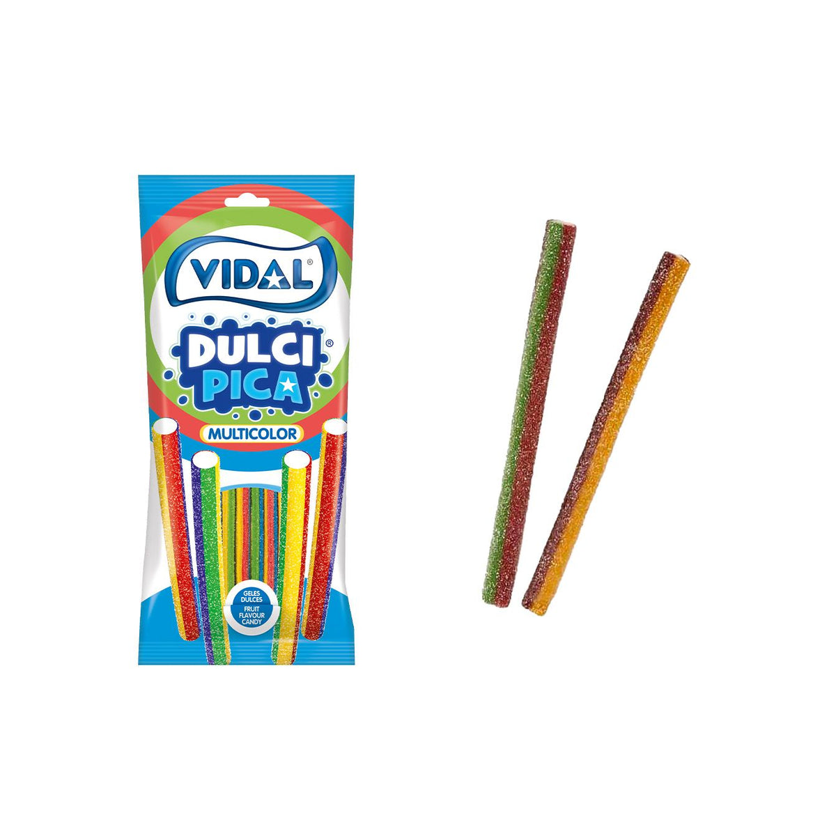 Vidal Sour Rainbow Pencils Bag 90g (Case of 14)
