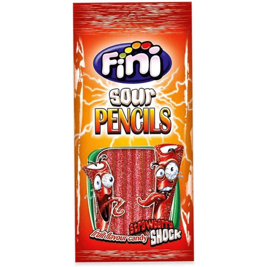 Fini Halal Jelly Sour Strawberry Pencils 75g (Case of 12)