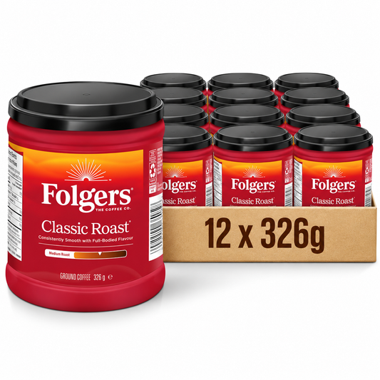 Folgers Classic Roast — Case of 12 × 326g