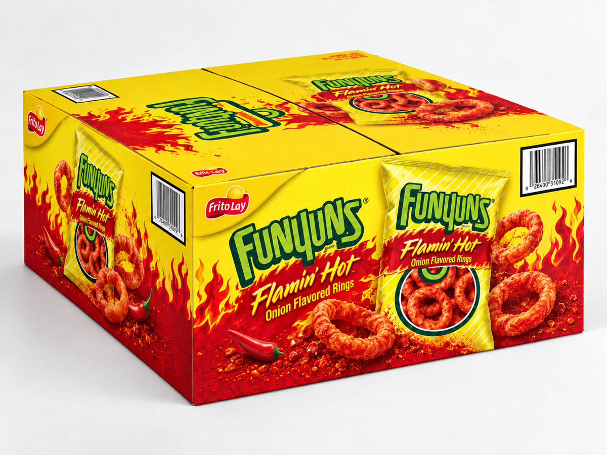 Funyuns Flamin' Hot Onion Rings — Case of 80 × 163g