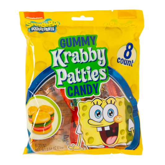 Krabby Patties Gummy Candy Bag 72g (Case of 12)