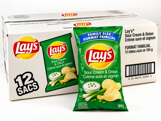 Lay's Sour Cream & Onion - Family — Case of 12 × 184g