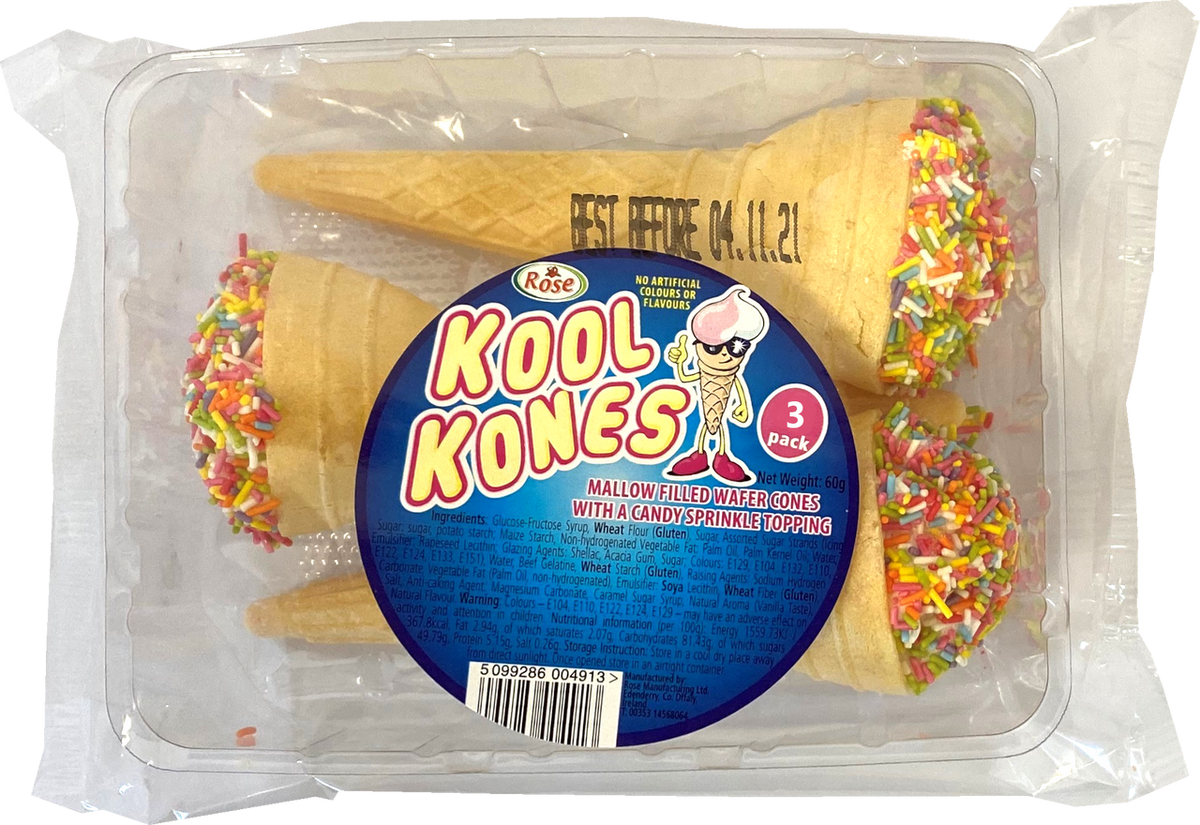 Rose Kool Kones 3 Pack 45g (Case of 28)