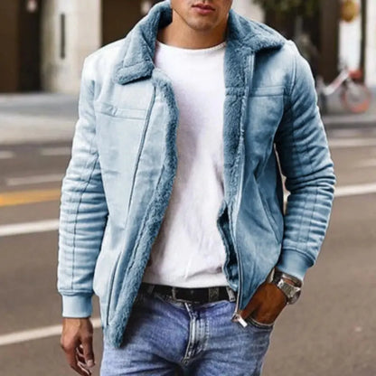 Avarati Men’s Shearling Lined Winter Jacket – Faux Leather Warm Insulated Coat - AVARATI
