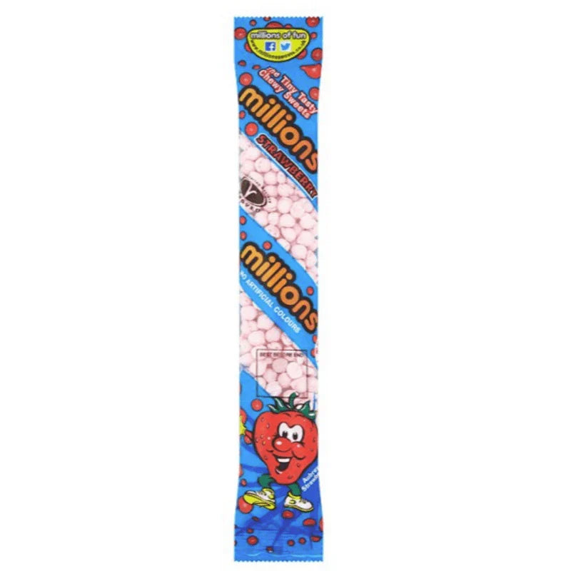 Millions Tubes Strawberry 55g (Case of 12)