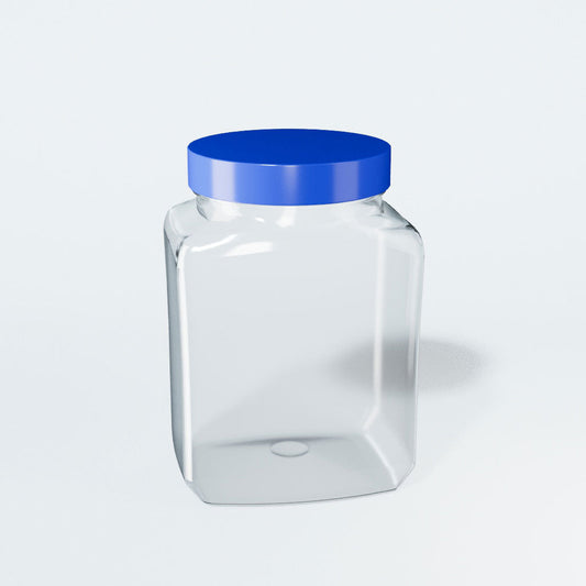 Empty Jar & Lid Small Square 2.5L