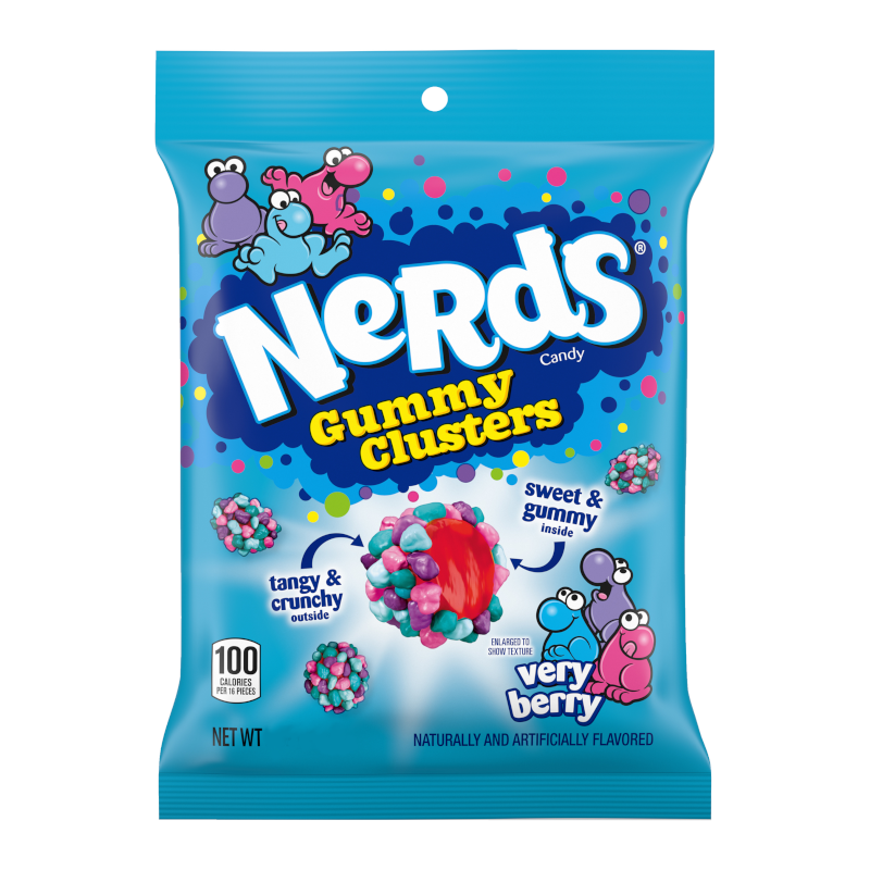 Nerds Gummy Clusters Very Berry Peg Bag 85g (Case of 12)
