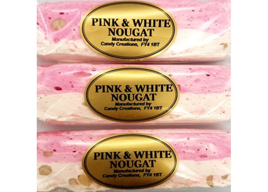 Candy Creations Nougat Bar Pink & White 130g (Case of 16)