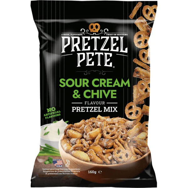 Pretzel Pete Mix Sour Cream & Chive 160g (Case of 8)