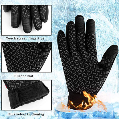 Waterproof Thermal Gloves - Windproof Winter Gloves for Hiking Running Driving & Cycling