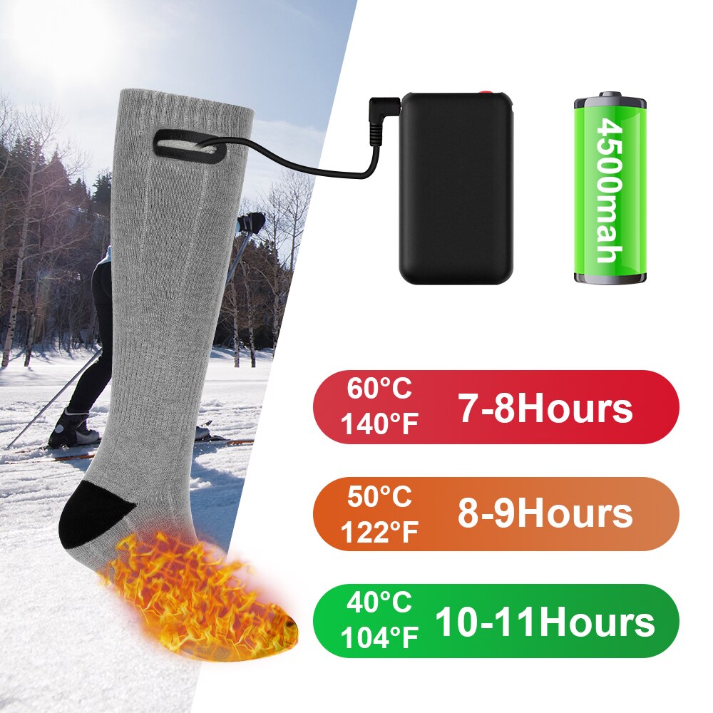 Elastic Comfortable Water Resistant Electric Warm Toes Rechargeable Heated Socks - Three Modes Electric Battery Operated Winter Socks-AVARATI