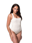 Ribbed Square Neck Shapewear Bodysuit