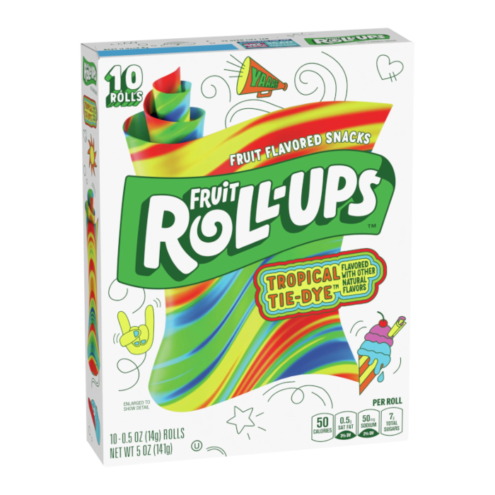 Betty Crocker Fruit Roll Ups Tropical Tie Dye 141g (Case of 10)