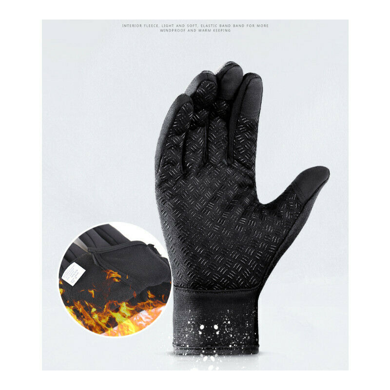 Waterproof Thermal Gloves - Windproof Winter Gloves for Hiking Running Driving & Cycling