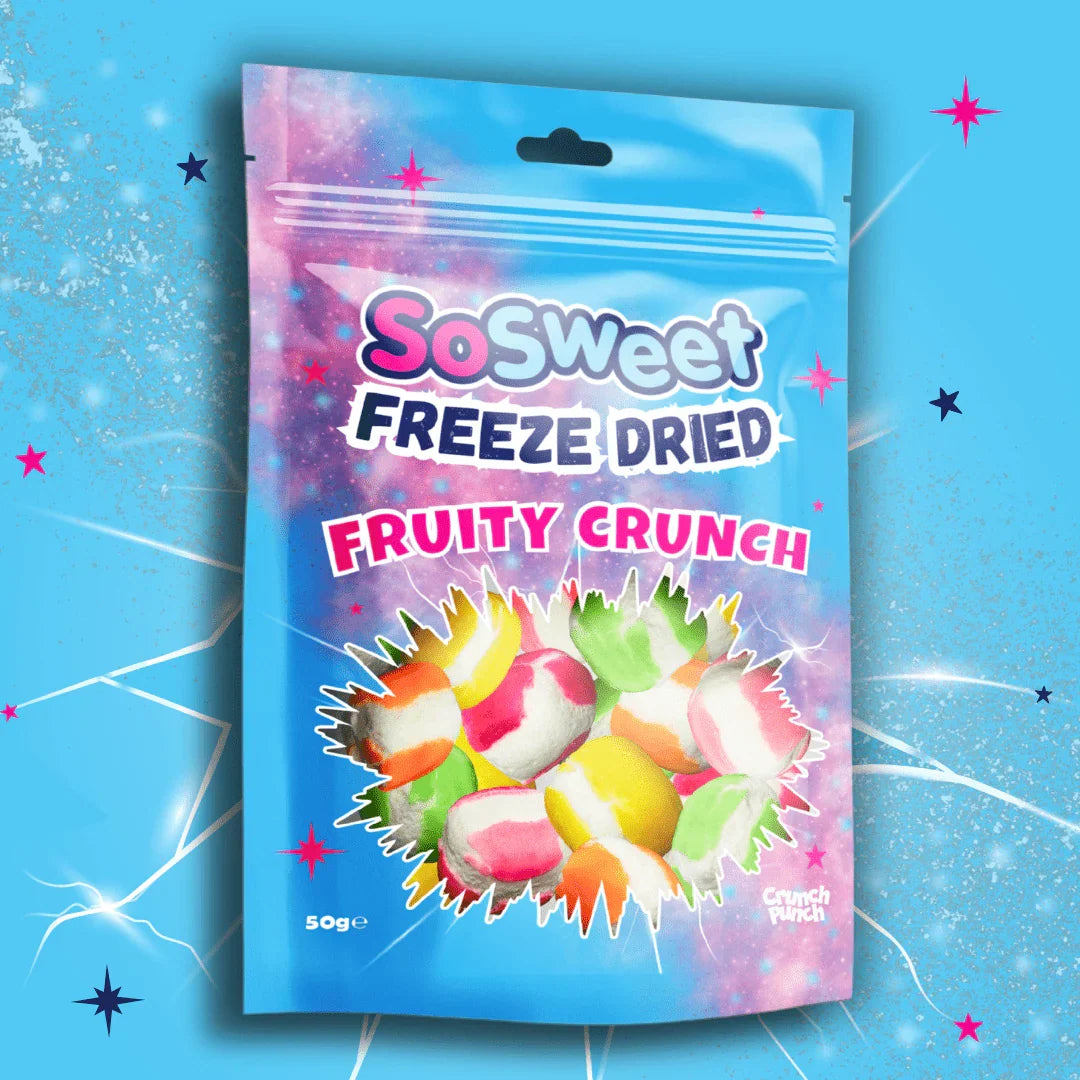 SoSweet Freeze Dried Sweets Fruity Crunch Pouch 50g (Case of 12)