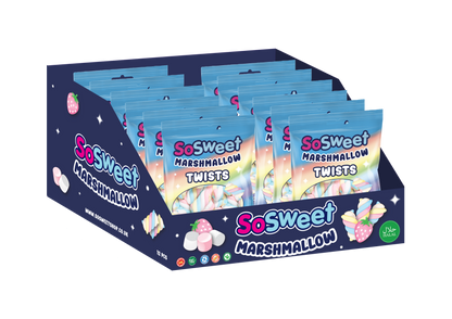 SoSweet Marshmallow Twists Bag 140g (Case of 12)